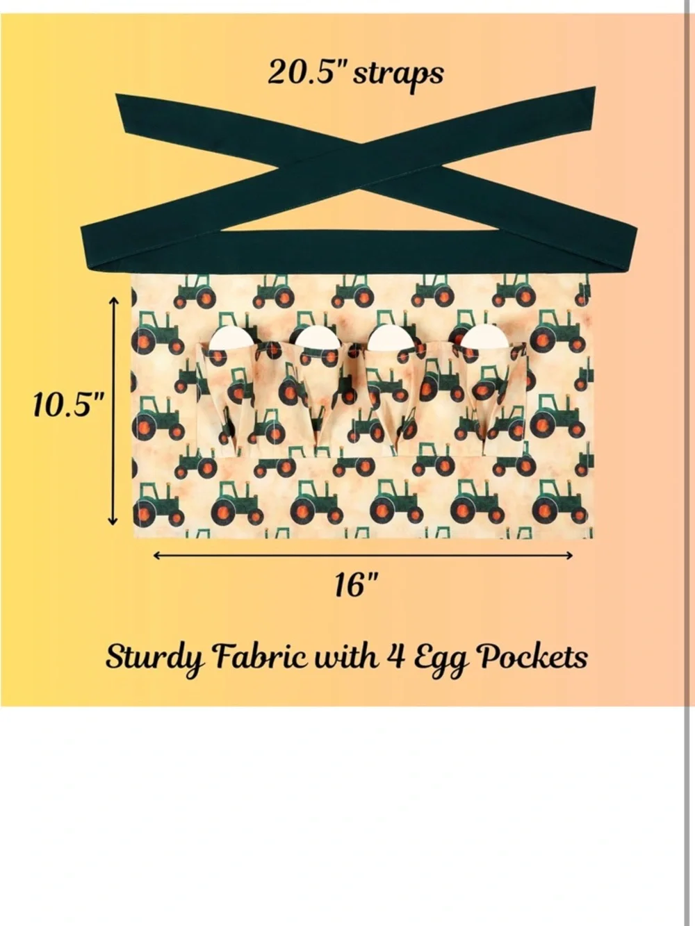 Toddler Egg Collecting Apron - Tractor Boy Apron
